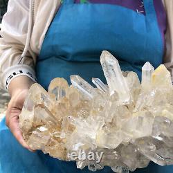 11.22LB Natural Transparent White Quartz Crystal Cluster Specimen Healing 1808