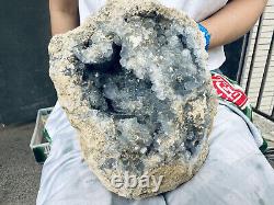 11.33LB Natural Blue Celestite Crystal Geode Quartz Cluster Mineral Specimen