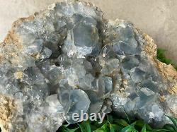 11.4 LB Natural Celestite Geode Quartz Crystal Cluster Mineral Specimen Healing