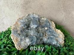 11.4 LB Natural Celestite Geode Quartz Crystal Cluster Mineral Specimen Healing