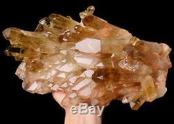 11.5lb Natural Clear Smoky Citrine Quartz Point Crystal Cluster Healing Mineral