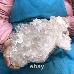 11.61LB Clear Natural Beautiful White QUARTZ Crystal Cluster Specimen GH528