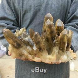 11.68LB Natural smoky citrine quartz cluster crystal specimen healing MN843-GA