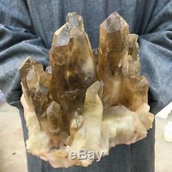 11.68LB Natural smoky citrine quartz cluster crystal specimen healing MN843-GA