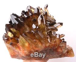11.73lb Natural Clear Smoky Citrine Quartz Point Crystal Cluster Healing Mineral