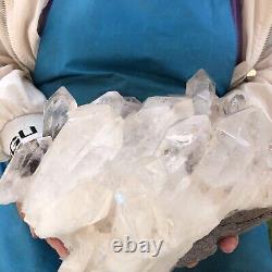 11.74LB Natural Transparent White Quartz Crystal Cluster Specimen Healing