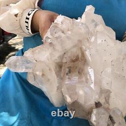 11.74LB Natural Transparent White Quartz Crystal Cluster Specimen Healing