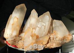11176g Clear Natural red base QUARTZ Crystal Cluster Specimen From Tibetan