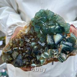 1120g NATURAL Green Cube FLUORITE Quartz Crystal Cluster Mineral Specimen