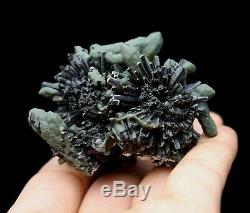 115g Rare! Beauty Green Crystal Cluster & Ilvaite Mineral Specimen/China