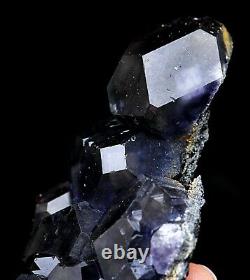 116g NATURAL Blue Purple FLUORITE Quartz Crystal Cluster Mineral Specimen