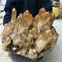 117.26LB Natural Clear SMOKY Quartz Cluster Mineral Crystal point Healing ST2109