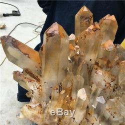 117.26LB Natural Clear SMOKY Quartz Cluster Mineral Crystal point Healing ST2109