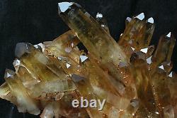 11lb Natural Clear Smoky Citrine Quartz Point Crystal Cluster Healing Mineral
