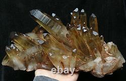 11lb Natural Clear Smoky Citrine Quartz Point Crystal Cluster Healing Mineral