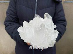 12.1LB Large Natural Clear Quartz Cluster Healing Crystal Point Mineral Specimen