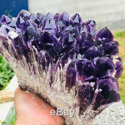 12.62LB Natural Amethyst geode quartz cluster crystal specimen energy Healing