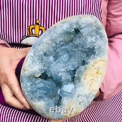 12.62LB Natural Blue Celestite Geode cluster Crystal Quartz Rock Specimen reiki