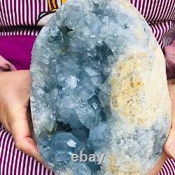 12.62LB Natural Blue Celestite Geode cluster Crystal Quartz Rock Specimen reiki