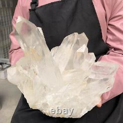 12.65LB Natural White Clear Quartz Crystal Cluster Rough Healing Specimen