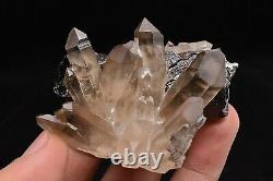 120g Natural Cassiterite Smoky Quartz Crystal Cluster Rare Mineral specimens