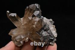 120g Natural Cassiterite Smoky Quartz Crystal Cluster Rare Mineral specimens