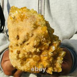1215g Large Sparkling Gold Yellow Quartz Crystal Cluster Rough Mineral Specimen