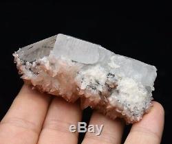 124.6g Rare Pink Calcite Wrapped Crystal Cluster Mineral Specimen/China