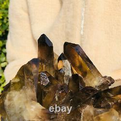 1250g Natural Citrine Smoky Quartz Crystal Cluster Mineral Specimens AH259