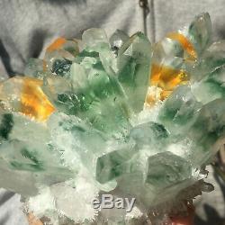 1275g Huge Clear Green Phantom Quartz Crystal Cluster Healing Mineral Specimen