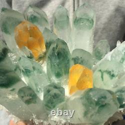 1299g Large Clear Green Phantom Quartz Crystal Cluster Healing Mineral Specimen