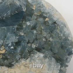 12LB 8 Natural Baby Blue Celestite Quartz Crystal Geode Cluster Points Brazil