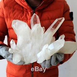 13.2LB 6kg Huge Raw Natural Clear White Quartz Crystal Cluster Points Original