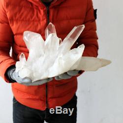 13.2LB 6kg Huge Raw Natural Clear White Quartz Crystal Cluster Points Original