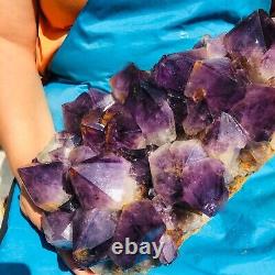 13.2LB Natural Amethyst Geode Cluster Quartz Crystal Specimen Healing