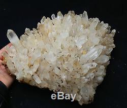 13.3lb New Find Rare NATURAL White Clear Quartz Crystal Cluster Specimen
