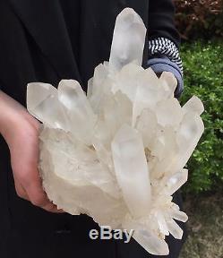 13.40lbClear Natural White chrysanthemum QUARTZ Crystal Cluster Specimen 4-19-15