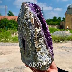 13.42LB Natural Amethyst geode quartz cluster crystal specimen Healing