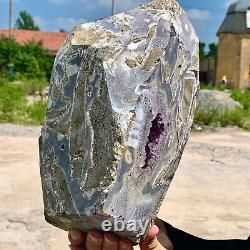 13.42LB Natural Amethyst geode quartz cluster crystal specimen Healing