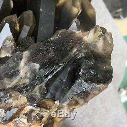 13.6LB Natural smokey citrine quartz cluster specimen crystal healing S5632