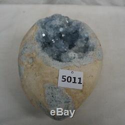 13.82LB Natural Baby Blue Celestite Quartz Crystal Geode Cluster Points Brazil