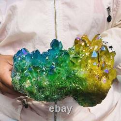 1380G Rare Electroplating Quartz Crystal Cluster Healing Collect Energy