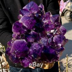 13LB Natural Amethyst geode quartz cluster crystal specimen Healing