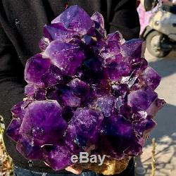 13LB Natural Amethyst geode quartz cluster crystal specimen Healing