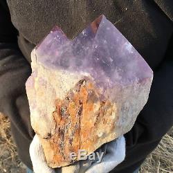 14.36LB Natural Amethyst obelisk quartz cluster crystal wand point healing TT27