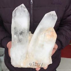 14.8lb 6.9 Natural Beautiful Rock Crystal Quartz Cluster Specimen EC21