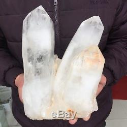 14.8lb 6.9 Natural Beautiful Rock Crystal Quartz Cluster Specimen EC21