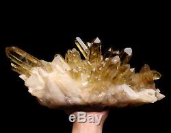 14.8lb Natural Clear Smoky Citrine Quartz Point Crystal Cluster Healing Mineral