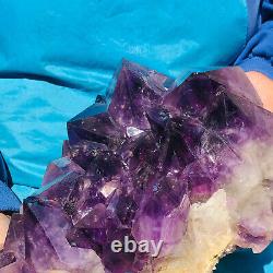 14.91LB Natural Amethyst geode quartz cluster crystal specimen Healing 1597