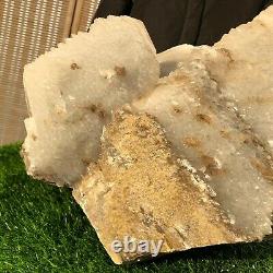 141.2LB Natural white calcite quartz Cluster Crystal specimen healing